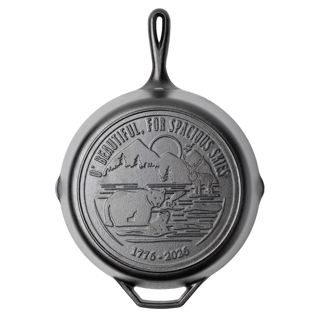 Lodge 12 Inch Seasoned Cast Iron Skillet. Spacious Skies