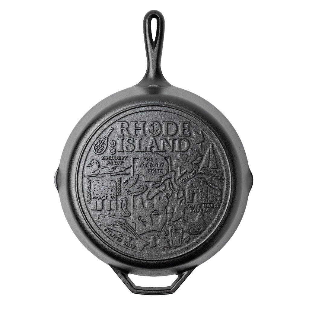 American Road Trip: 12 Inch Seasoned Cast Iron Skillet. Rhode Island