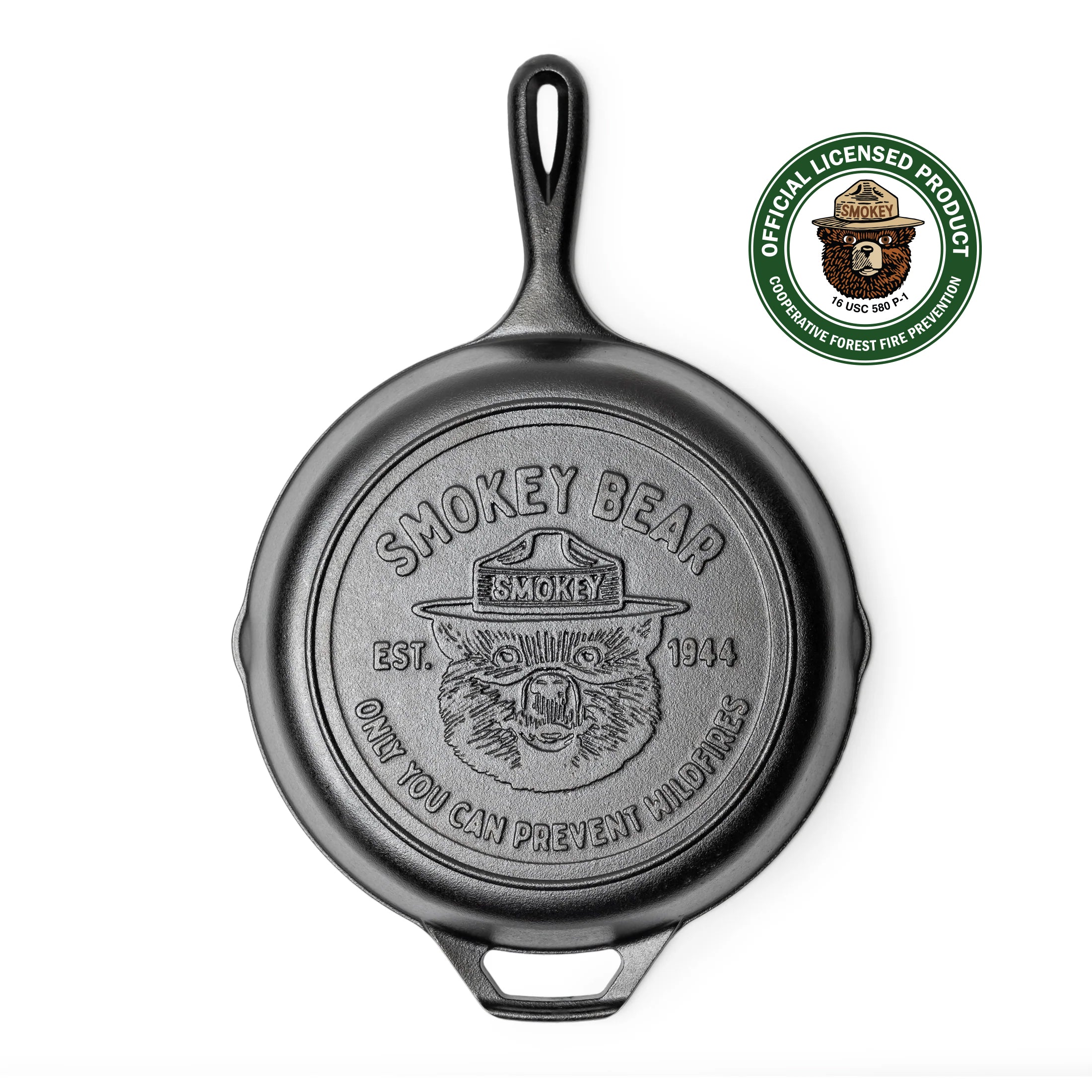 10.25 Inch Seasoned Cast Iron Smokey Bear® Skillet - Image 2